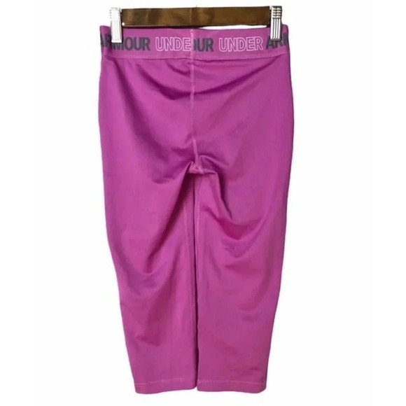 Under Armour Pink & Gray Cropped Logo Athletic Pants XS - Picture 2 of 4